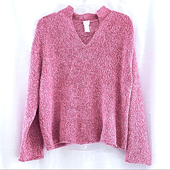 J. Jill | Sweaters | Barbiecore Jjill Vneck Strawberry Pink Chenille Sweater | Poshmark